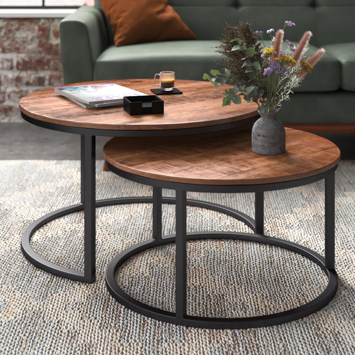 Steelside™ Jay 2 - Piece Solid Wood Top Living Room Table Set & Reviews ...